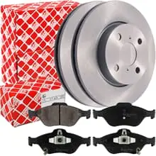Geprüft FEBI BREMSSCHEIBE Ø258mm + BELÄGE VORNE passend für TOYOTA YARIS ab 2005