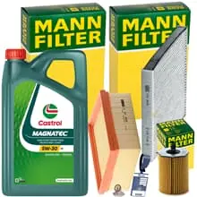 MANN INSPEKTIONSPAKET+5L CASTROL 5W-30 ÖL passend für FORD FIESTA 6 COURIER TDCI Knallerangebot