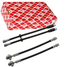 4x FEBI BREMSSCHLAUCH VORNE + HINTEN passend für AUDI A4 B6 (8E2) B7 (8EC) Echt