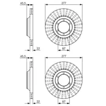 Top-Preis 2X BOSCH BREMSSCHEIBEN Ø277mm VORNE PASSEND FÜR HYUNDAI GALLOPER MITSUBISHI