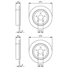 Markenware 2X BOSCH BREMSSCHEIBEN Ø270mm HINTEN PASSEND FÜR CHRYSLER PT SEBRING STRATUS