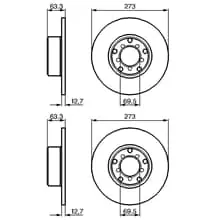 2X BOSCH BREMSSCHEIBEN Ø273mm VORNE PASSEND FÜR MERCEDES-BENZ /8 COUPE PAGODE Billig
