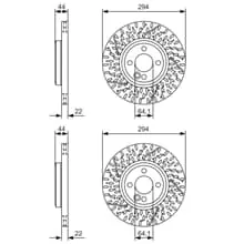Neu Im Sortiment 2X BOSCH BREMSSCHEIBEN Ø294mm VORNE PASSEND FÜR MINI MINI