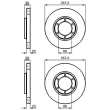 Neu 2X BOSCH BREMSSCHEIBEN Ø257,5mm VORNE PASSEND FÜR ISUZU TROOPER OPEL CAMPO
