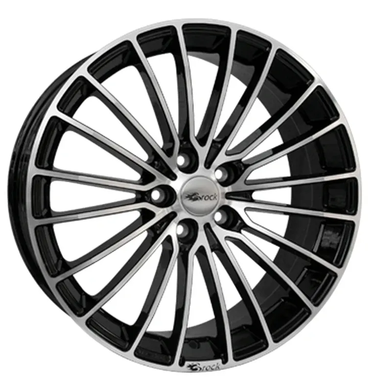 Brock B24 Schwarz Glanz Voll-Poliert Alufelge 8x19 ET35 5x120/72.6 Neuheit