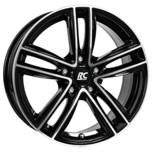 Bestpreis RC-Design RC27 Schwarz Glanz Voll-Poliert Alufelge 7.5x17 ET28 5x112/66.6